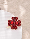 1pc Luxury Zinc Alloy Cubic Zirconia Clover Design Brooch For Men Women For Daily Decoration