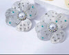 1pair Luxurious Metal Petals & Rhinestone Decor Large Flower Earrings For Party & Formal Dress Accessory
