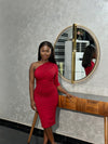 One Shoulder Ruched Bodycon Dress