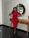 One Shoulder Ruched Bodycon Dress
