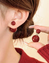 1pair Front-Back Design Faux Pearl Stud Earrings