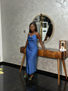BIZwear Cowl Neck Solid Slip Dress