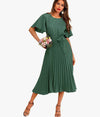 Pleated Round neck women’s dress