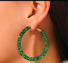 1pair Party & Daily Wear Fashionable Colorful Shiny Round Circle Statement Earrings For Women