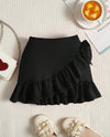 Young girl Ruffle trim wrap ruffle Hem Skirt