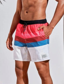  MALE COLOBLOCK DRAWSTRING SHORTS