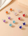 6pairs/set Rhinestone Decor Stud Earrings