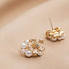 Flower Zircon Earrings Versatile Small and Simple Pearl Earrings