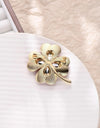 1pc Luxury Zinc Alloy Cubic Zirconia Clover Design Brooch For Men Women For Daily Decoration