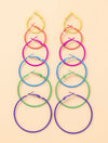 6pcs/set colorful hoop earrings
