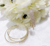 Pair crystal metal tassel Earrings