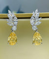 1 Pair Elegant Yellow Cubic Zirconia Drop Earring