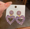 Purple Artificial Crystal Drop Earrings