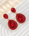 1pair New Fashion Exaggerated Heavy Water Drop Shaped Minimalist Luxury Earrings