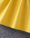 GIRLS Kids EVRYDAY Young Girl Yellow Solid Color Sweet & Comfortable Holiday Dress With Stand Collar And Ruffled Sleeves For Summer