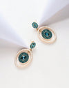1pair Gold-Color Rhinestone & Pearl Bohemian Style Earrings For Women, Fashionable And Shiny Accessories