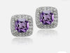 Purple Stud Earrings, Light Purple Earrings, Crystal Stud Earrings, Purple CZ Studs