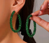 1pair Party & Daily Wear Fashionable Colorful Shiny Round Circle Statement Earrings For Women