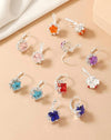 6pairs/set Rhinestone Decor Stud Earrings