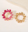 1 Pair Luxury Geometric Rhinestone Earrings, Fashion Statement Stud Earrings