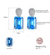 Sterling Silver Stud Earrings Blue Gemstone Jewelry for Party Engagement Women Jewelry