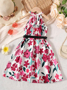  GIRLS Kids EVRYDAY Toddler Girls Floral Print Halter Neck Dress