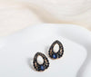 Jewels Gallery New Fashion Water Drop Dark Blue Earrings