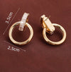 1pair Minimalist Circular Design Copper Drop Earrings