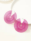 1pair Fashionable Spring/Summer Simple Design Pink Hollow Out Earrings