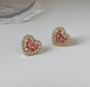 Trendy Stylish Heart Earring Set /Stud Earring Pink Gold Plated
