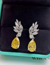 1 Pair Elegant Yellow Cubic Zirconia Drop Earring
