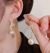 Crystal Bow Earrings Gold Bowknot Dangle Drop Earring Dainty