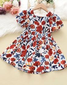  GIRLS Toddler Girls Floral Print Ruffle Trim Dress