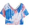 SweatyRocks Women's Tie Dye Print Long Sleeve Cropped T-Shirt
