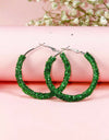 1pair Party & Daily Wear Fashionable Colorful Shiny Round Circle Statement Earrings For Women