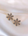 1pair Elegant Zirconia Flower Stud Earrings, Luxury Dainty Small Earring
