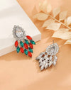 1pair Luxury Geometric Rhinestone Stud Earring