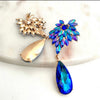 1pair Fashionable Shiny Colorful Glass Elegant Women's Earring