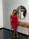 One Shoulder Ruched Bodycon Dress