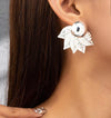 1pair Fashionable Exaggerated European & American Style Floral Element Party Daily Wear Gold Earrings