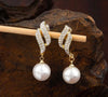 Elegant French Drop Earrings imitation Pearls
