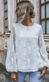 Fuzzy Detailing Bishop Sleeve Top