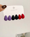 Classic Simple Candy Color Water Drop Stud Earrings