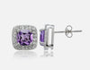 Purple Stud Earrings, Light Purple Earrings, Crystal Stud Earrings, Purple CZ Studs