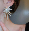 2pcs Fashionable Elegant Luxury Crystal Rhinestone Claw-Chain Sparkly Earring