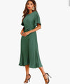 Pleated Round neck women’s dress