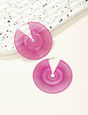 1pair Fashionable Spring/Summer Simple Design Pink Hollow Out Earrings