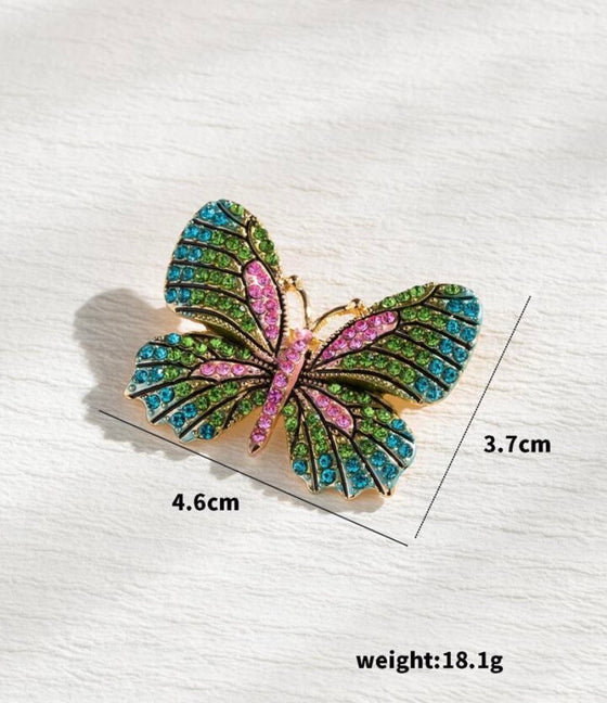 Rhinestone Butterfly Design Brooch