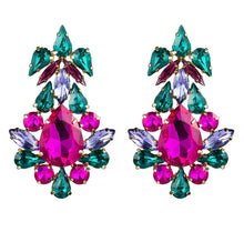  Fashion Drop-shaped multi-layer diamond-studded glass full diamond trend earrings Jewelry for women