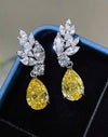 1 Pair Elegant Yellow Cubic Zirconia Drop Earring